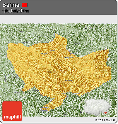 Savanna Style 3D Map of Baima