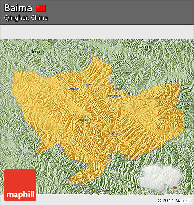 Savanna Style 3D Map of Baima