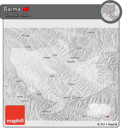 Silver Style 3D Map of Baima