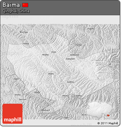 Silver Style 3D Map of Baima