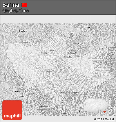 Silver Style 3D Map of Baima