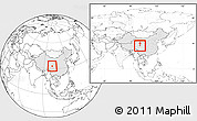 Blank Location Map of Baima, highlighted country, within the entire country