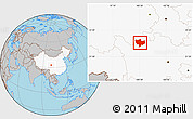 Gray Location Map of Baima, highlighted country