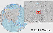 Gray Location Map of Baima, hill shading