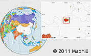 Political Location Map of Baima, highlighted country