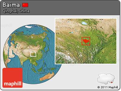 Satellite Location Map of Baima