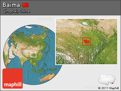 Satellite Location Map of Baima