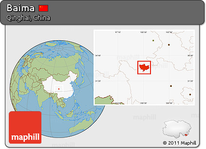 Savanna Style Location Map of Baima, highlighted country