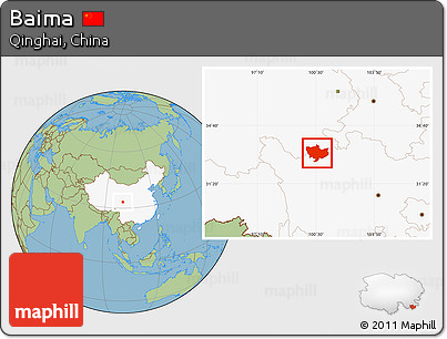 Savanna Style Location Map of Baima, highlighted country