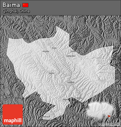Physical Map of Baima, darken