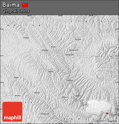 Physical Map of Baima, desaturated