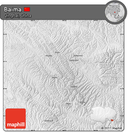 Physical Map of Baima, lighten