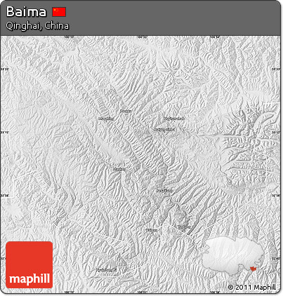 Physical Map of Baima, lighten