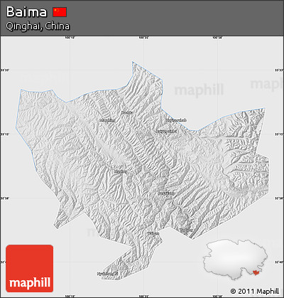 Physical Map of Baima, single color outside
