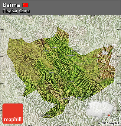 Satellite Map of Baima, lighten