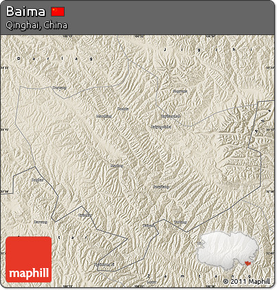 Shaded Relief Map of Baima