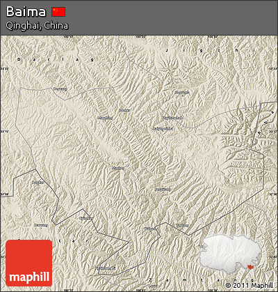 Shaded Relief Map of Baima
