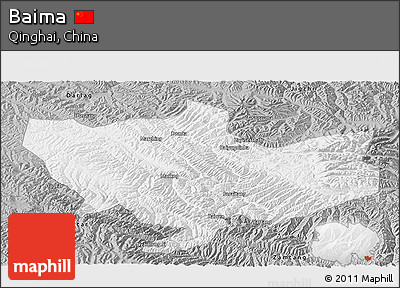 Gray Panoramic Map of Baima