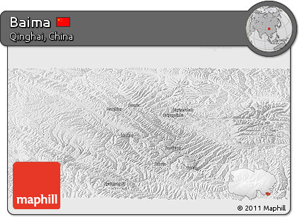 Physical Panoramic Map of Baima, lighten