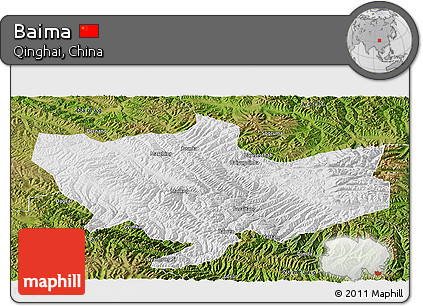 Physical Panoramic Map of Baima, satellite outside