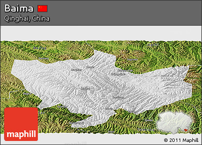 Physical Panoramic Map of Baima, satellite outside
