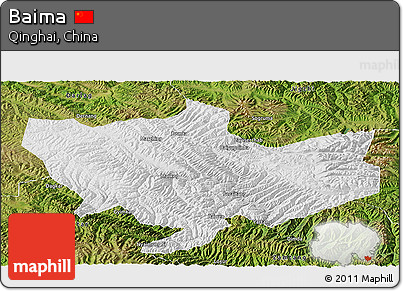 Physical Panoramic Map of Baima, satellite outside