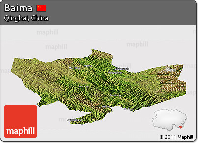 Satellite Panoramic Map of Baima, cropped outside