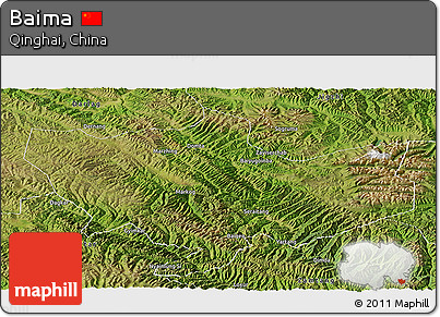 Satellite Panoramic Map of Baima