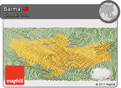 Savanna Style Panoramic Map of Baima