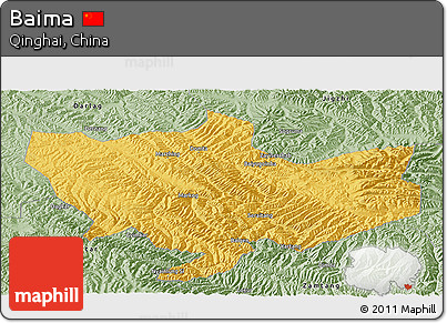 Savanna Style Panoramic Map of Baima