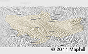 Shaded Relief Panoramic Map of Baima, desaturated