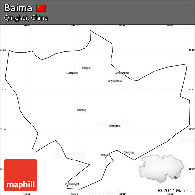 Blank Simple Map of Baima, cropped outside
