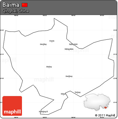 Blank Simple Map of Baima, cropped outside