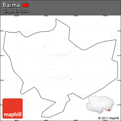Blank Simple Map of Baima, cropped outside, no labels