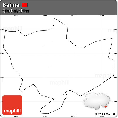 Blank Simple Map of Baima, cropped outside, no labels