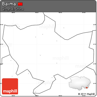 Blank Simple Map of Baima, no labels