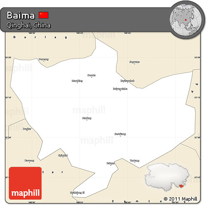 Classic Style Simple Map of Baima