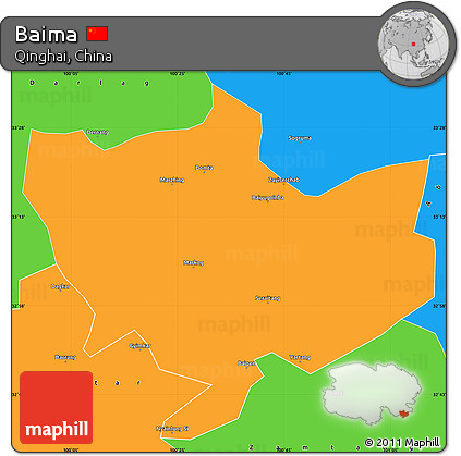 Political Simple Map of Baima