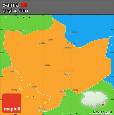 Political Simple Map of Baima