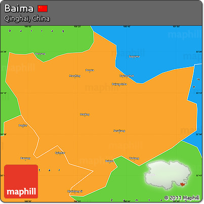 Political Simple Map of Baima