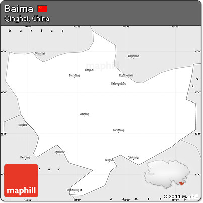 Silver Style Simple Map of Baima