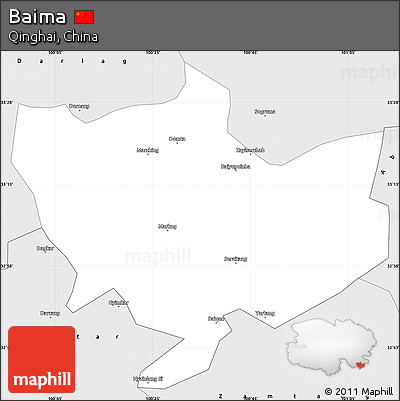 Silver Style Simple Map of Baima
