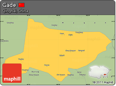 Savanna Style Simple Map of Gade