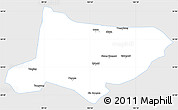 Silver Style Simple Map of Gade, single color outside