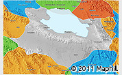 Physical 3D Map of Gonghe, political outside