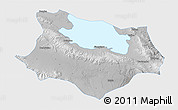 Physical 3D Map of Gonghe, single color outside