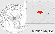 Blank Location Map of Gonghe, highlighted country