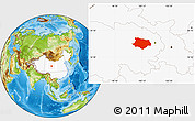 Physical Location Map of Gonghe, highlighted country