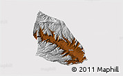 Physical 3D Map of Jainca, cropped outside