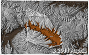 Physical 3D Map of Jainca, darken, semi-desaturated